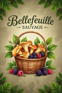 Visite nature Bellefeuille Sauvage panier champignons et fruits des bois